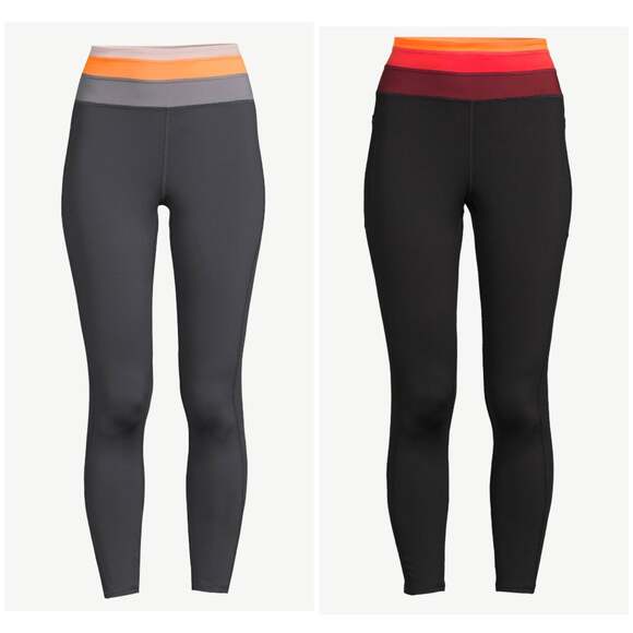 2 pr. Love & Sports Tights black gray athletic XL XXL 2X 1X workout ladies new - Picture 1 of 9